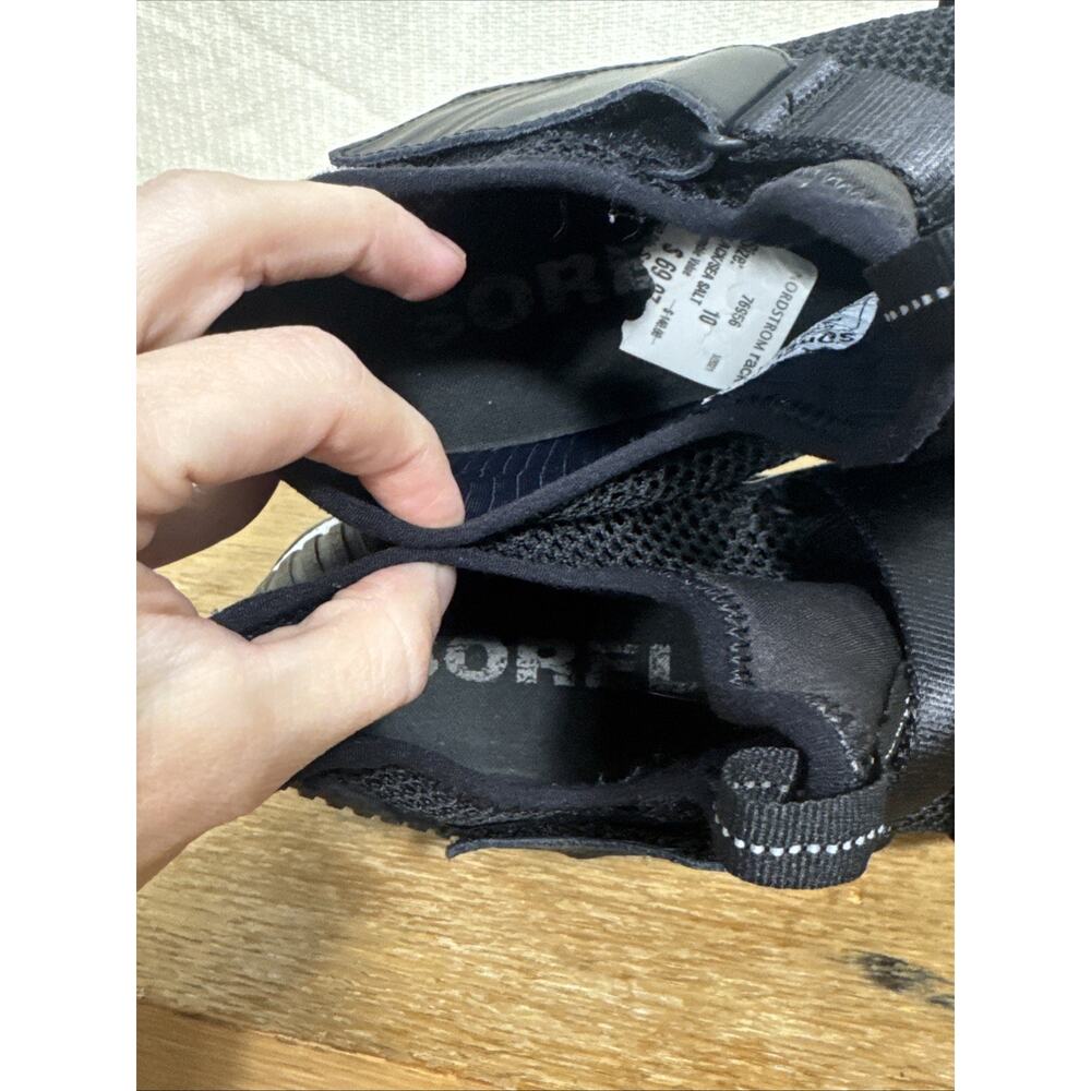 Sorel Kinetic Lite Strap Sneakers Women’s Size 10 Black White Comfort Shoes - Picture 10 of 11